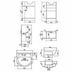 Duchy Alaska 1-Door Floor Standing Vanity Unit With Basin 450mm Wide - White