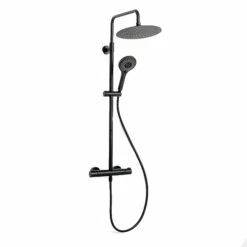 Duchy Clever Urban Thermostatic Bar Mixer Shower With Shower Kit + Fixed Head - Matt Black