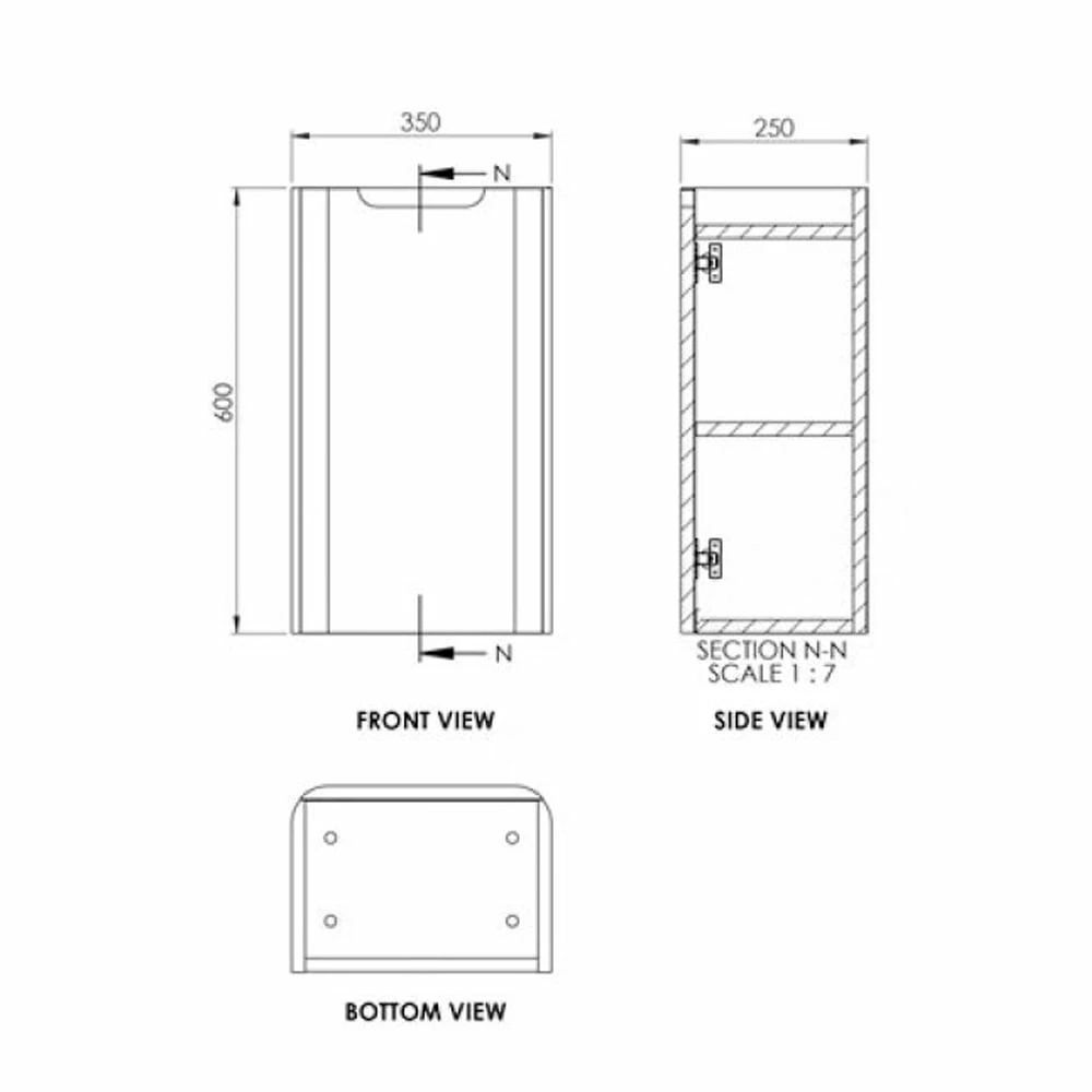 Duchy Colorado Storage Unit 350mm Wide - Graphite Grey 4 Duchy Colorado Storage Unit 350mm Wide - Graphite Grey - Image 2