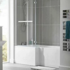 Duchy Kensington L-Shaped Shower Bath With Front Panel And Screen 1500mm X 700mm/850mm LH 8 Duchy Kensington L-Shaped Shower Bath With Front Panel And Screen 1500mm X 700mm/850mm LH -HEATANDPLUMB Sales duchy kensington bath eb519 2