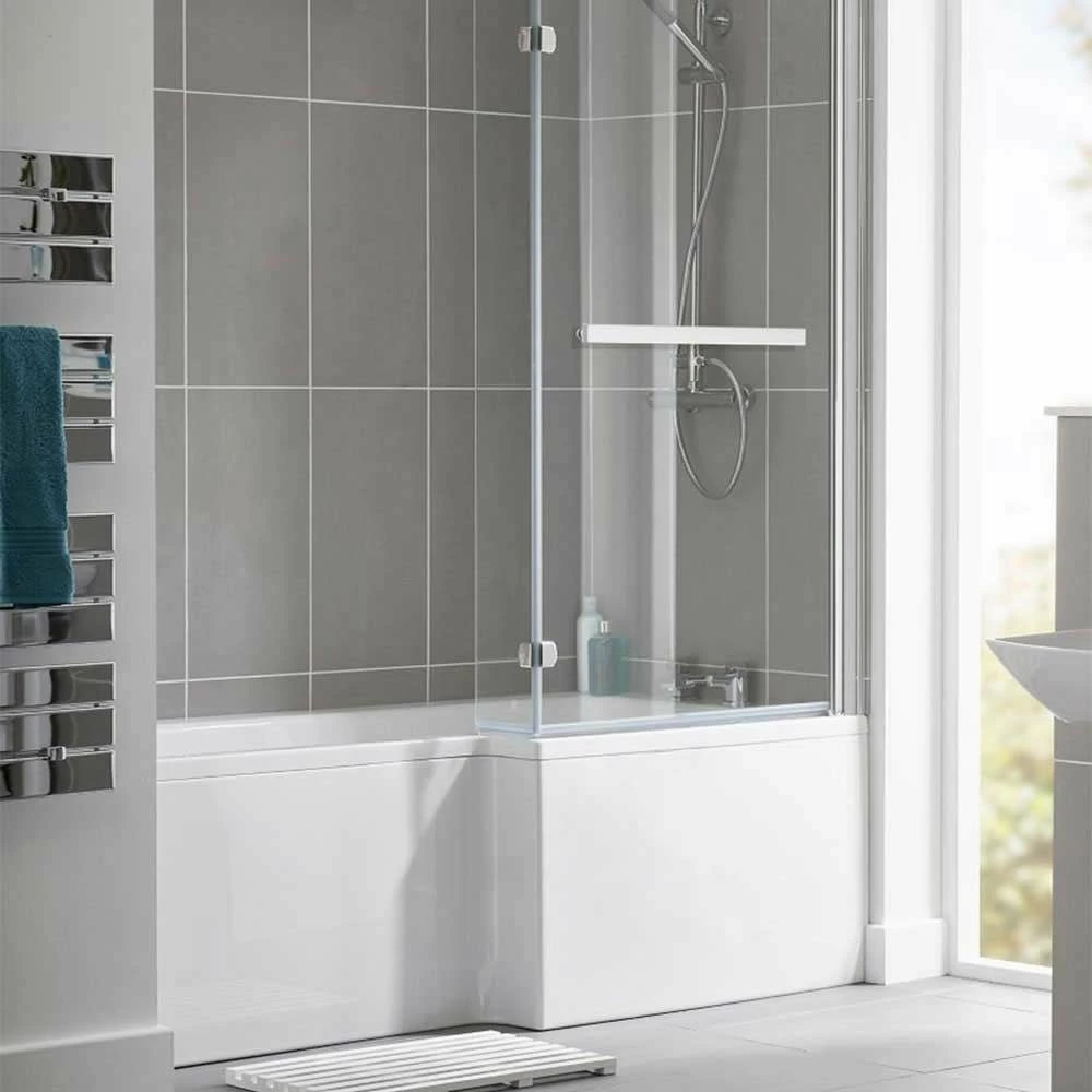 Duchy Kensington L-Shaped Shower Bath With Front Panel And Screen 1500mm X 700mm/850mm RH 4 Duchy Kensington L-Shaped Shower Bath With Front Panel And Screen 1500mm X 700mm/850mm RH - Image 2