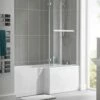 Duchy Kensington L-Shaped Shower Bath With Front Panel And Screen 1800mm X 700mm/850mm RH 2 Duchy Kensington L-Shaped Shower Bath With Front Panel And Screen 1800mm X 700mm/850mm RH -HEATANDPLUMB Sales duchy kensington bath eb530 3