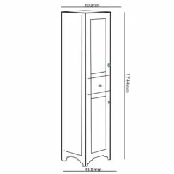 Duchy Maine Tall Boy Unit 450mm Wide - Graphite Grey -HEATANDPLUMB Sales duchy maine tall boy bathroom furniture ef803gg 2