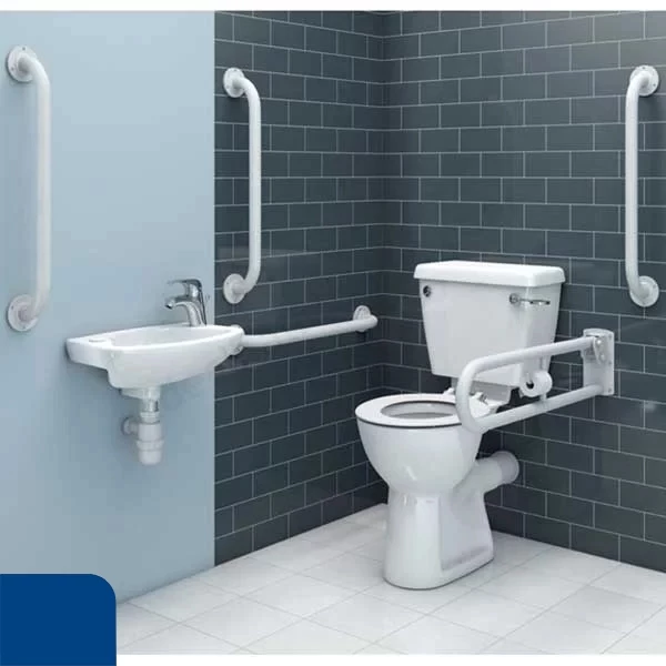 Duchy Doc M Pack With Close Coupled Toilet And Basin + TMV - Blue Grab Rails 3 Duchy Doc M Pack With Close Coupled Toilet And Basin + TMV - Blue Grab Rails