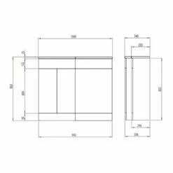 Duchy Montana LH Combination Unit With L Shape Basin 1000mm Wide - Gloss White 7 Duchy Montana LH Combination Unit With L Shape Basin 1000mm Wide - Gloss White -HEATANDPLUMB Sales duchy montana bathroom furniture efp900wh 1 3