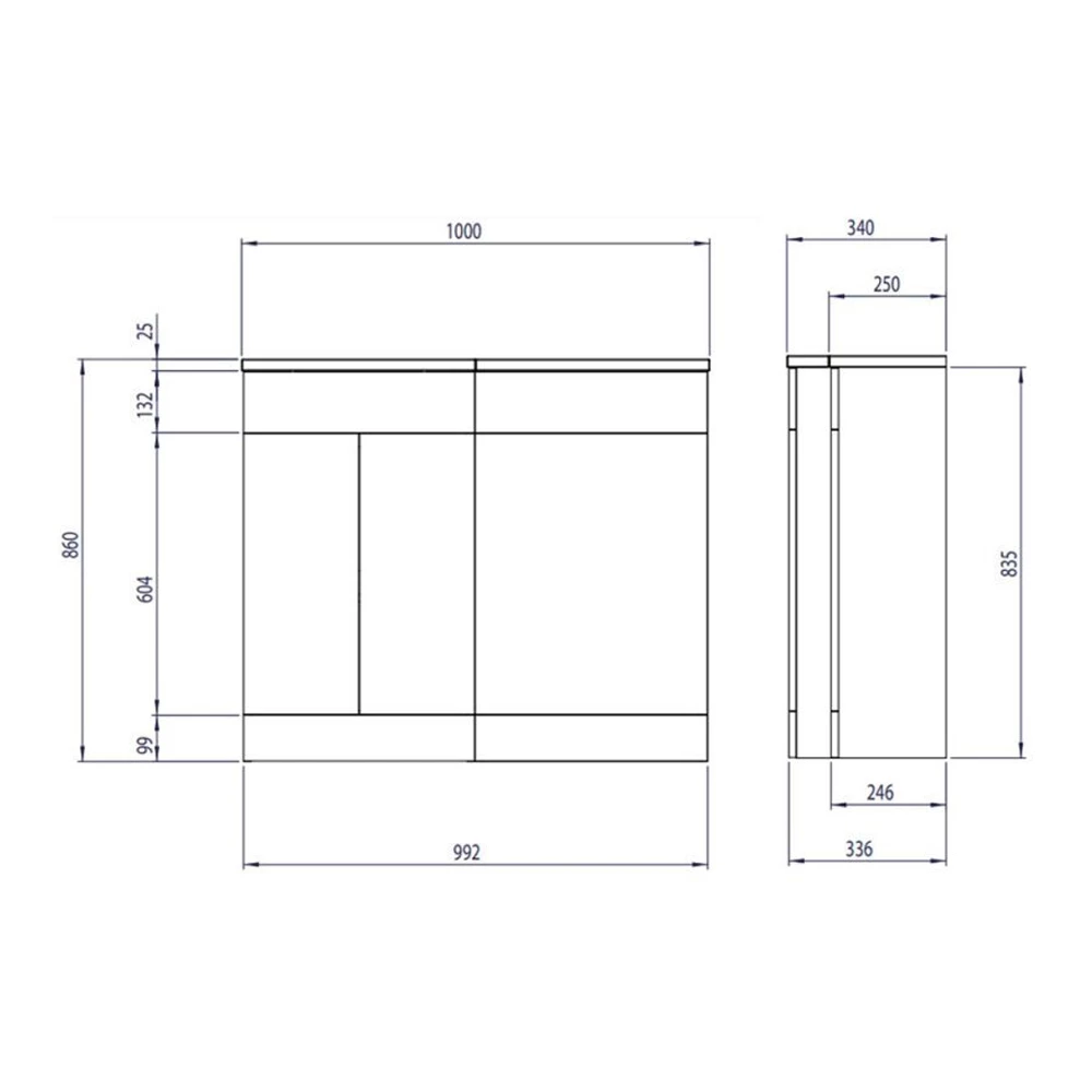 Duchy Montana LH Combination Unit With L Shape Basin 1000mm Wide - Urban Grey 5 Duchy Montana LH Combination Unit With L Shape Basin 1000mm Wide - Urban Grey - Image 3