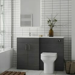 Duchy Montana LH Combination Unit With L Shape Basin 1100mm Wide - Urban Grey