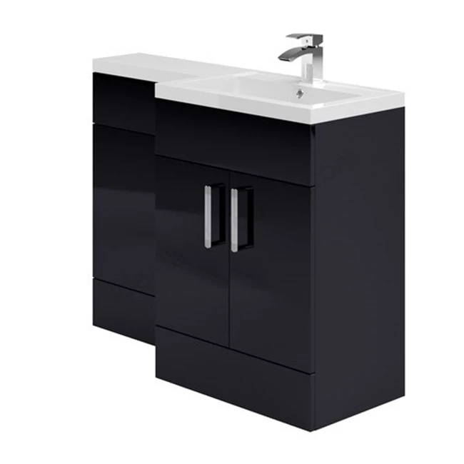 Duchy Nevada LH Combination Unit With Basin 1100mm Wide - Indigo Gloss 4 Duchy Nevada LH Combination Unit With Basin 1100mm Wide - Indigo Gloss - Image 2