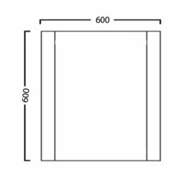 Duchy Nevada Square Bathroom Mirror 600mm Wide Cashmere
