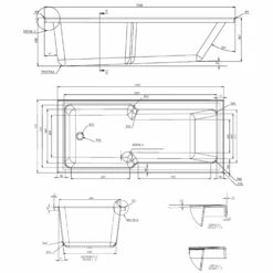 Duchy Newham Quartz Straight Single Ended Shower Bath 1700mm X 750mm - Acrylic