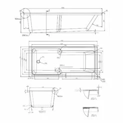 Duchy Newham Straight Single Ended Shower Bath 1700mm X 750mm - 0 Tap Hole