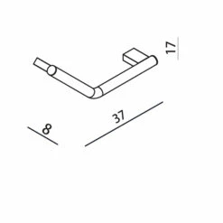 Duchy Urban Angled Grab Rail Bar 370mm Wide Chrome
