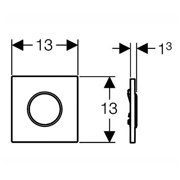 Geberit Sigma 10 Hytouch Hand Operated Pneumatic Urinal Flushing Control - White 4 Geberit Sigma 10 Hytouch Hand Operated Pneumatic Urinal Flushing Control - White - Image 2