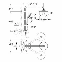 Grohe Euphoria Thermostatic 180 Bar Mixer Shower With Shower Kit + Fixed Head 14 Grohe Euphoria Thermostatic 180 Bar Mixer Shower With Shower Kit + Fixed Head -HEATANDPLUMB Sales grohe euphoria complete mixer shower 27296001 1