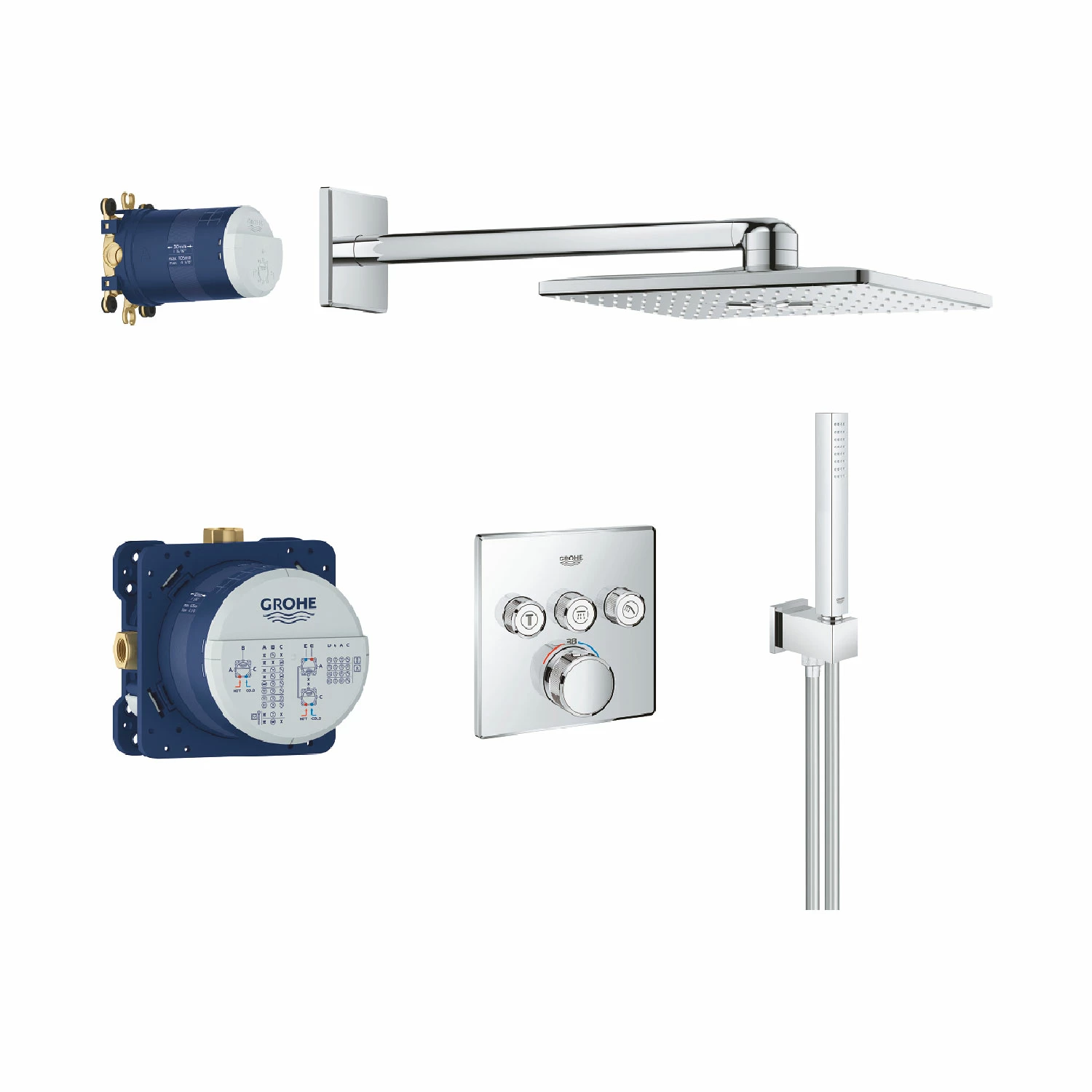 Grohe Grohtherm SmartControl Square Perfect Shower Set With Rainshower 310 SmartActive Cube 4 Grohe Grohtherm SmartControl Square Perfect Shower Set With Rainshower 310 SmartActive Cube - Image 2