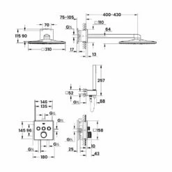 Grohe Grohtherm SmartControl Square Perfect Shower Set With Rainshower 310 SmartActive Cube