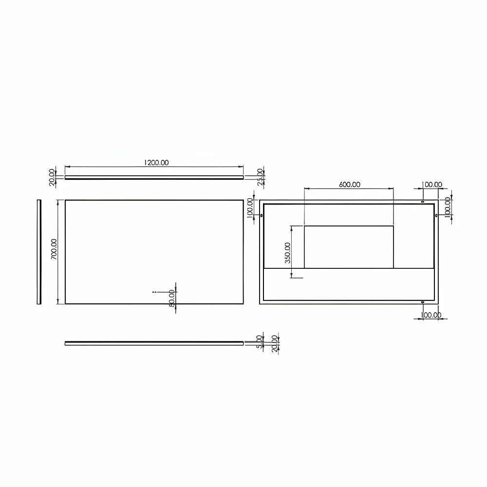 HiB Air 120 LED Bathroom Mirror 700mm H X 1200mm W 5 HiB Air 120 LED Bathroom Mirror 700mm H X 1200mm W - Image 3