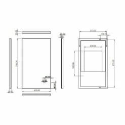 HiB Air 40 LED Bathroom Mirror 700mm H X 400mm W
