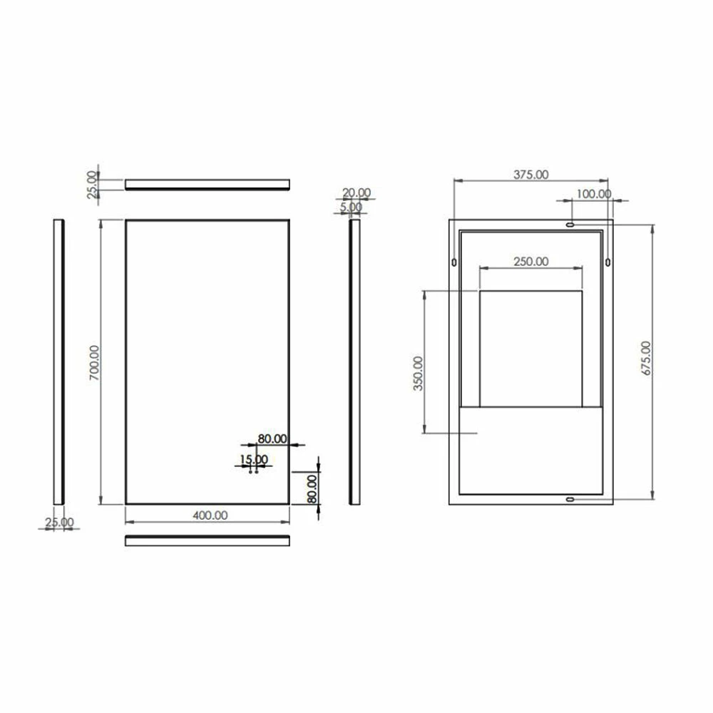 HiB Air 40 LED Bathroom Mirror 700mm H X 400mm W 3 HiB Air 40 LED Bathroom Mirror 700mm H X 400mm W