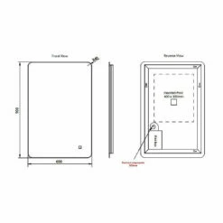 HiB Ambience 90 Steam Free LED Bathroom Mirror 900mm H X 600mm W -HEATANDPLUMB Sales hib ambience 90 bathroom mirror 79210000 2 1