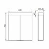 HiB Apex 60 Aluminium Bathroom Cabinet With Mirrored Sides 700mm H X 600mm W -HEATANDPLUMB Sales hib apex bathroom cabinet 47100 1