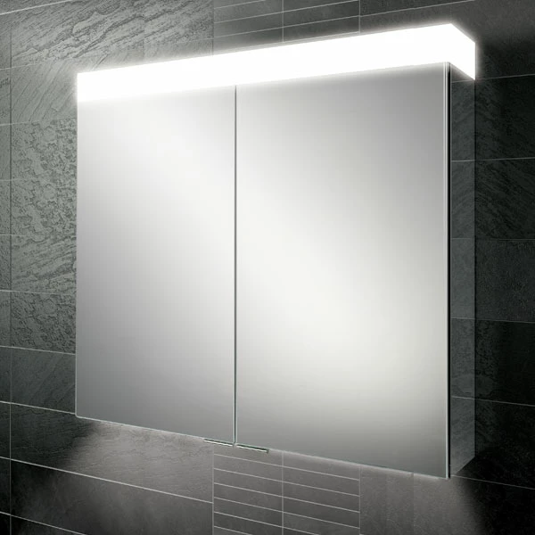 HiB Apex 100 Aluminium Bathroom Cabinet With Mirrored Sides 700mm H X 1000mm W 4 HiB Apex 100 Aluminium Bathroom Cabinet With Mirrored Sides 700mm H X 1000mm W - Image 2