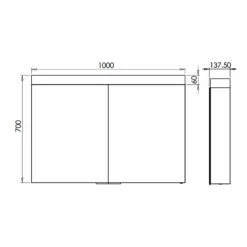 HiB Apex 100 Aluminium Bathroom Cabinet With Mirrored Sides 700mm H X 1000mm W 7 HiB Apex 100 Aluminium Bathroom Cabinet With Mirrored Sides 700mm H X 1000mm W -HEATANDPLUMB Sales hib apex bathroom cabinet 47300 1 2