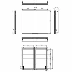 HiB Atrium 80 LED Double Door Semi-Recessed Bathroom Cabinet 700mm H X 800mm W 7 HiB Atrium 80 LED Double Door Semi-Recessed Bathroom Cabinet 700mm H X 800mm W -HEATANDPLUMB Sales hib atrium 80 bathroom cabinet 53200 2