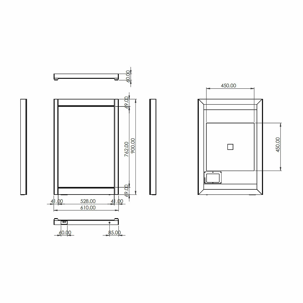 HiB Duplus 60 LED Bathroom Mirror 900mm H X 600mm W 3 HiB Duplus 60 LED Bathroom Mirror 900mm H X 600mm W