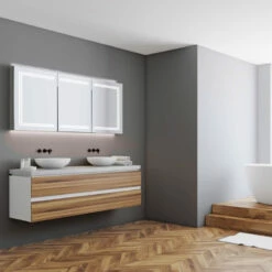 HiB Edge 120 Aluminium LED Triple Door Bathroom Cabinet 700mm H X 1200mm W X 140mm D 7 HiB Edge 120 Aluminium LED Triple Door Bathroom Cabinet 700mm H X 1200mm W X 140mm D -HEATANDPLUMB Sales hib edge 120 bathroom cabinet 49700 2