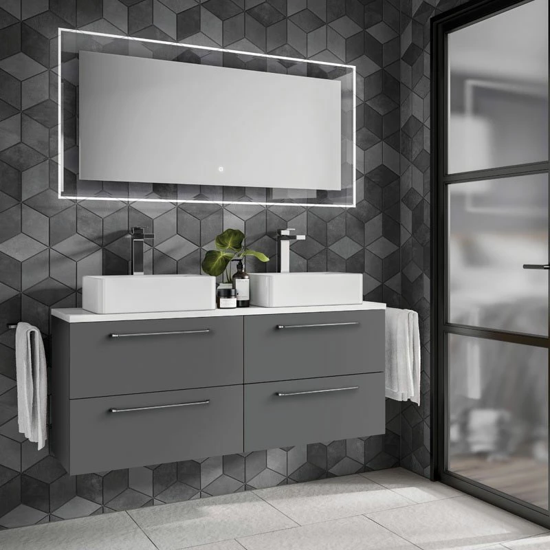 HiB Element 120 LED Bathroom Mirror With Charging Frame 600mm H X 1200mm W 4 HiB Element 120 LED Bathroom Mirror With Charging Frame 600mm H X 1200mm W - Image 2