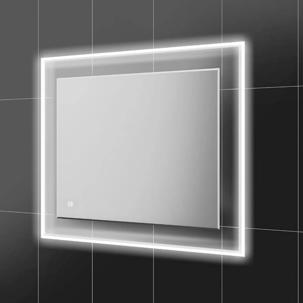 HiB Element 60 LED Bathroom Mirror With Charging Frame 800mm H X 600mm W 3 HiB Element 60 LED Bathroom Mirror With Charging Frame 800mm H X 600mm W