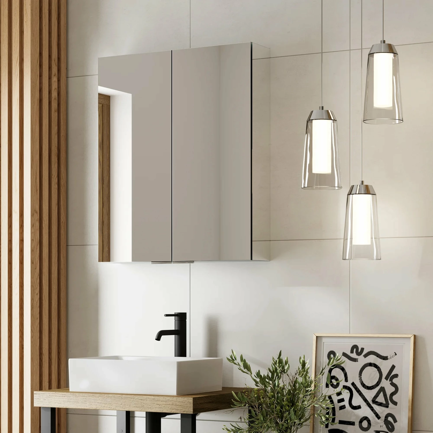 HiB Eris 80 Aluminium Double Door Bathroom Cabinet 700mm H X 800mm W X 130mm D 5 HiB Eris 80 Aluminium Double Door Bathroom Cabinet 700mm H X 800mm W X 130mm D - Image 3