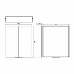 HiB Eris 60 Double Door Aluminium Cabinet With Mirrored Sides 700mm H X 600mm W -HEATANDPLUMB Sales hib eris bathroom cabinet 45200 3