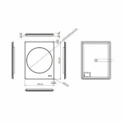 HiB Frontier 70 LED Bathroom Mirror 900mm H X 700mm W -HEATANDPLUMB Sales hib frontier 70 bathroom mirror 78726000 1