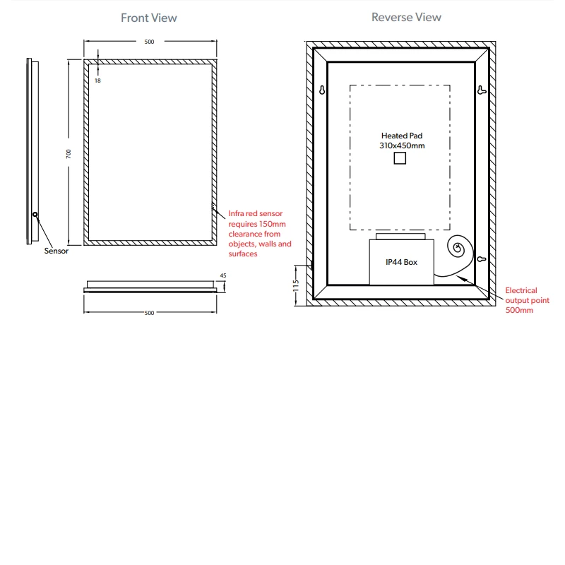 HiB Globe 50 Steam Free LED Bathroom Mirror 700mm H X 500mm W 5 HiB Globe 50 Steam Free LED Bathroom Mirror 700mm H X 500mm W - Image 3