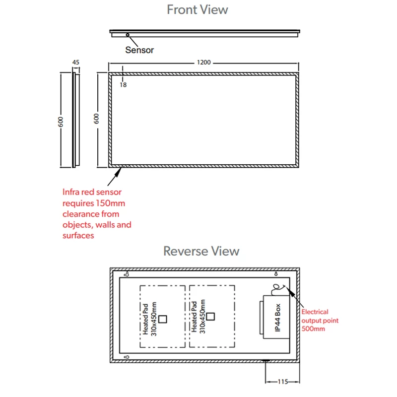 HiB Globe 120 Illuminated LED Bathroom Mirror 600mm H X 1200mm W 3 HiB Globe 120 Illuminated LED Bathroom Mirror 600mm H X 1200mm W