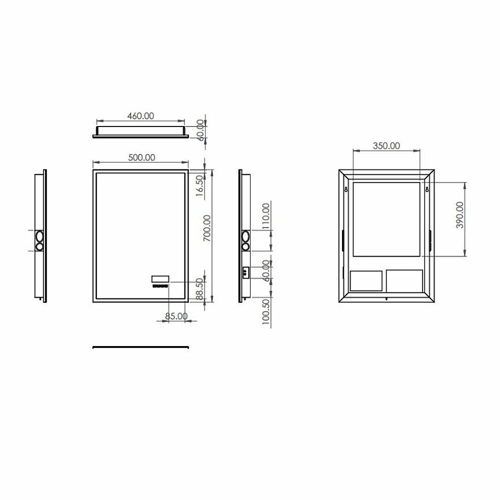 HiB Globe Plus 50 LED Bathroom Mirror 700mm H X 500mm W 3 HiB Globe Plus 50 LED Bathroom Mirror 700mm H X 500mm W