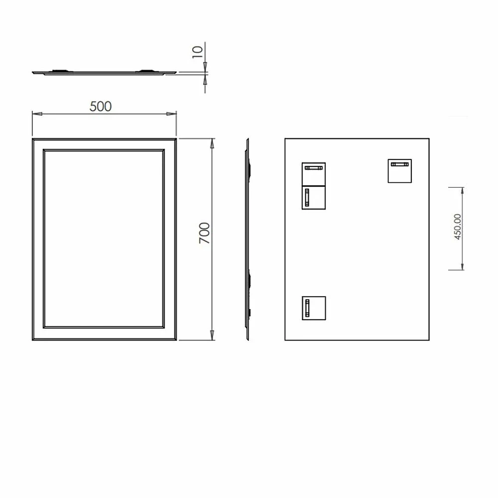 HiB Linus Designer Bathroom Mirror 700mm H X 500mm W 3 HiB Linus Designer Bathroom Mirror 700mm H X 500mm W