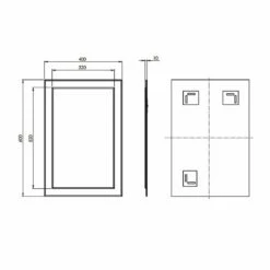 HiB Olivia Designer Bathroom Mirror 600mm H X 400mm W
