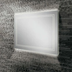 HiB Outline 80 LED Back-Lit Bathroom Mirror 600mm H X 800mm W