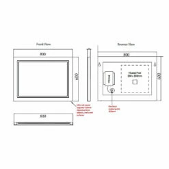 HiB Outline 80 LED Back-Lit Bathroom Mirror 600mm H X 800mm W -HEATANDPLUMB Sales hib outline bathroom mirror 78759000 2 1