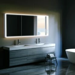 HiB Qubic 120 Triple Door LED Bathroom Cabinet 700mm H X 1200mm W X 129mm D