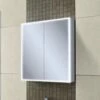 HiB Qubic 60 Aluminium LED Double Door Bathroom Cabinet 700mm H X 600mm W X 130mm D -HEATANDPLUMB Sales hib qubic bathroom cabinet 46500 1