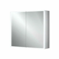 HiB Qubic 80 Aluminium LED Double Door Bathroom Cabinet 700mm H X 800mm W X 130mm D 7 HiB Qubic 80 Aluminium LED Double Door Bathroom Cabinet 700mm H X 800mm W X 130mm D -HEATANDPLUMB Sales hib qubic bathroom cabinet 46600