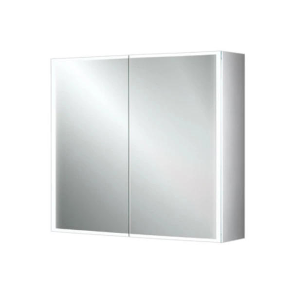 HiB Qubic 80 Aluminium LED Double Door Bathroom Cabinet 700mm H X 800mm W X 130mm D 5 HiB Qubic 80 Aluminium LED Double Door Bathroom Cabinet 700mm H X 800mm W X 130mm D - Image 3