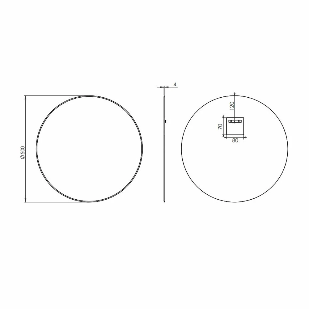 HiB Rondo Designer Bathroom Mirror 500mm Diameter 6 HiB Rondo Designer Bathroom Mirror 500mm Diameter - Image 4