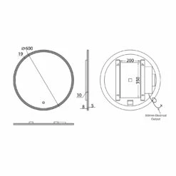 HiB Sphere 60 Round LED Bathroom Mirror 600mm Diameter -HEATANDPLUMB Sales hib sphere 60 bathroom mirror 78760000 2