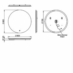 HiB Theme 80 Round LED Bathroom Mirror 800mm Diameter