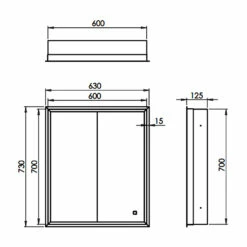 HiB Vanquish 60 Double Door Recessed LED Bathroom Cabinet 730mm H X 630mm W 13 HiB Vanquish 60 Double Door Recessed LED Bathroom Cabinet 730mm H X 630mm W -HEATANDPLUMB Sales hib vanquish bathroom cabinet 47700 2 1